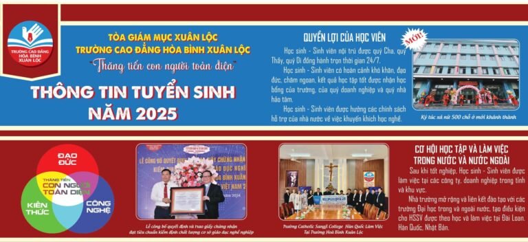 Trường Cao Đẳng Hòa Bình Xuân Lôc thông báo tuyển sinh