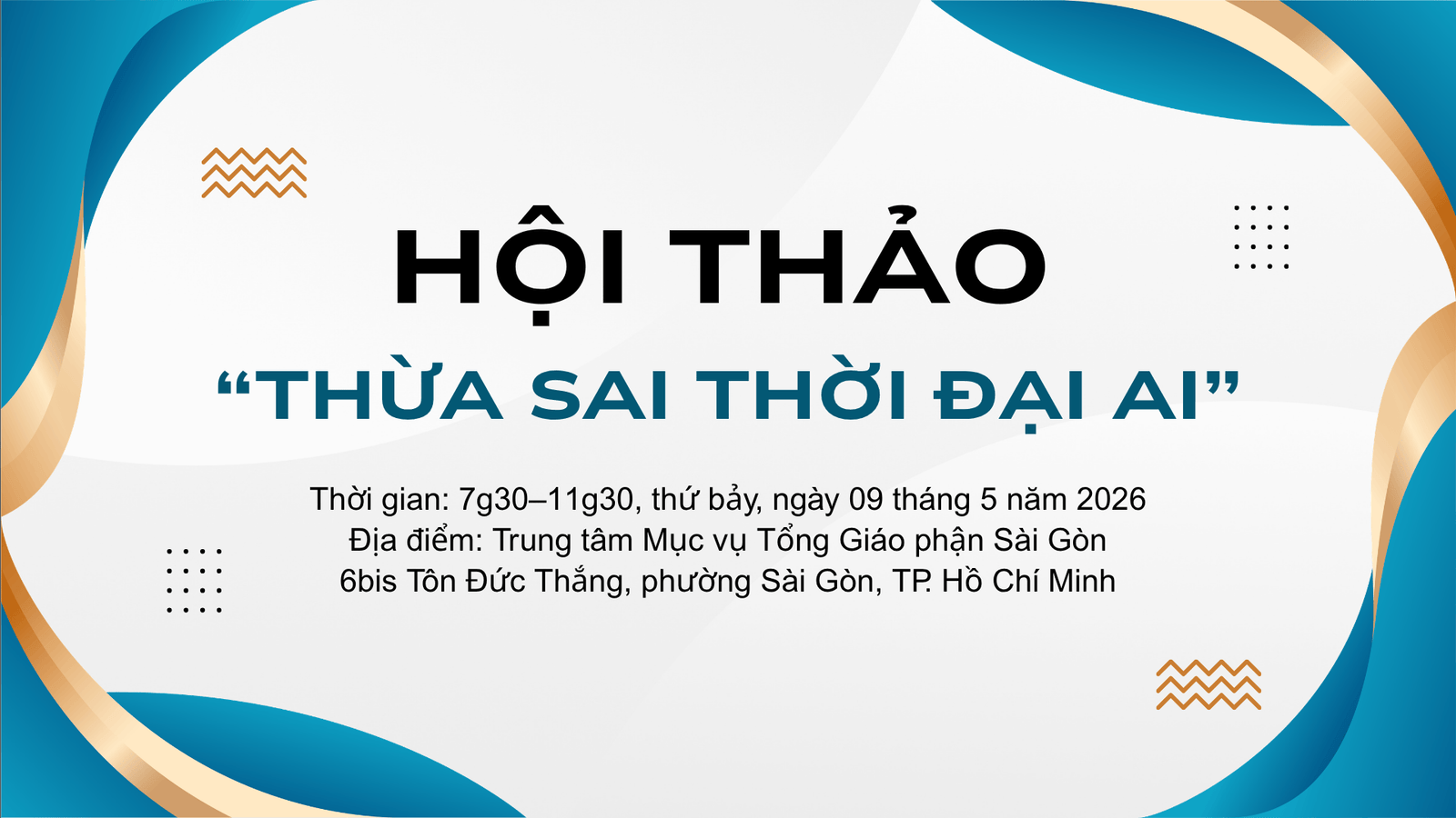 Read more about the article Thư mời Hội thảo Thừa sai thời đại AI